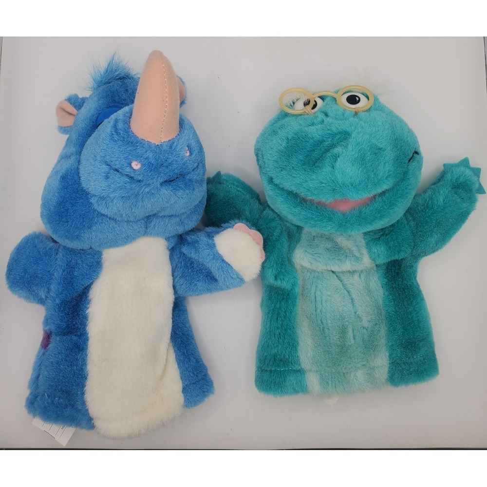Noah's Park Dreamer & Ponder Plush Hand Puppets Illustrated Word Vintage 2000